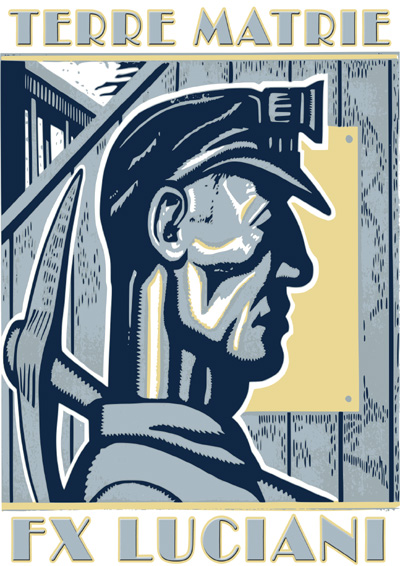 Affiche d'un mineur sur fond gris